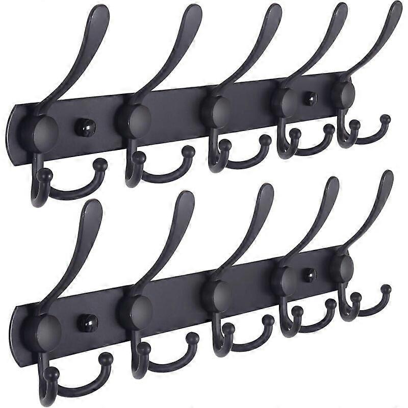 Perchero de pared ultrarresistente con 5 ganchos triples, acero inoxidable