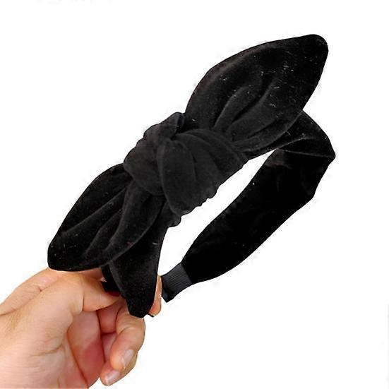 Hair Band Beautiful Rabbit Ears Comfortable Touch Pure Color Bowknot Female Head Accessories