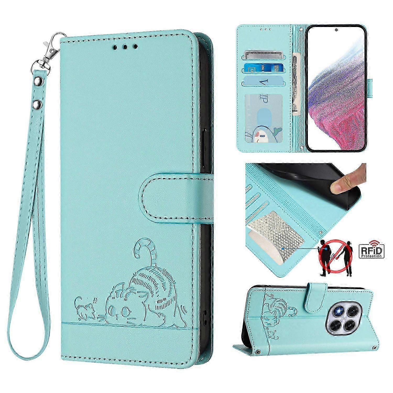 For Xiaomi Redmi Note 14 Pro+ 5G/Xiaomi Redmi Note 14 Pro 5G Case with Strap RFID Blocking Leather