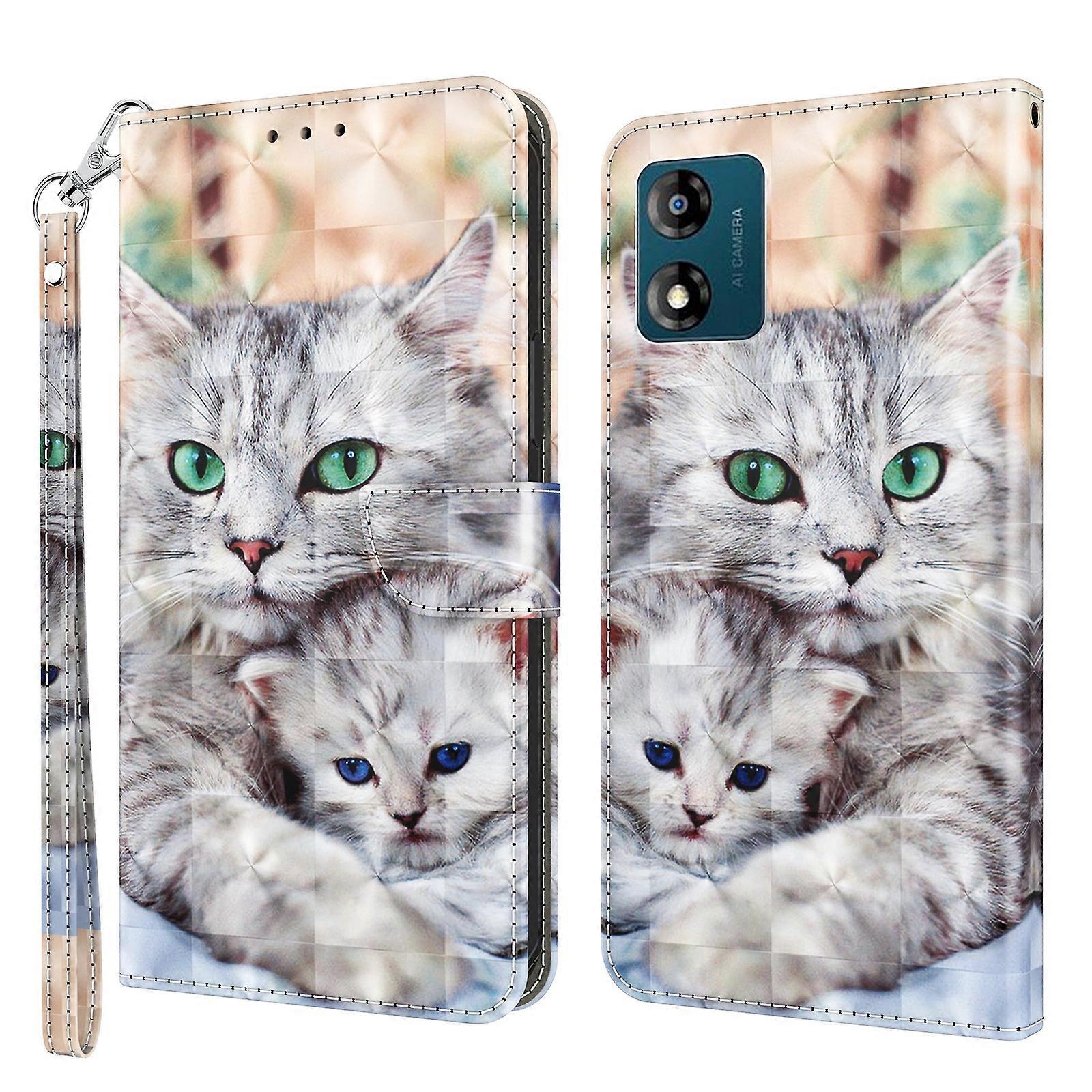 For Motorola Moto E13 3D Painted Leather Phone Case