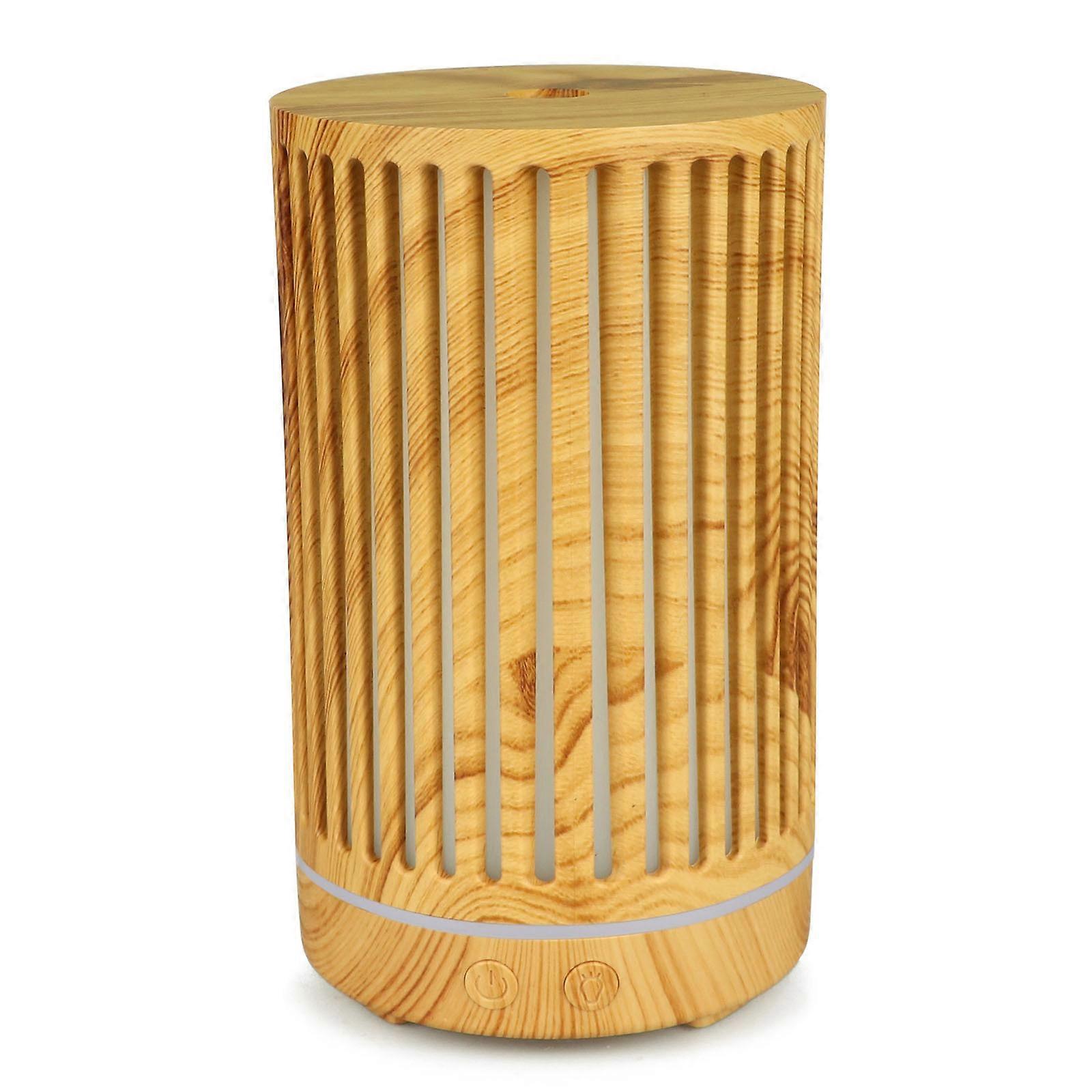 Wood Grain Aroma Diffuser 200ml Colorful Night Atomizing Humidifier