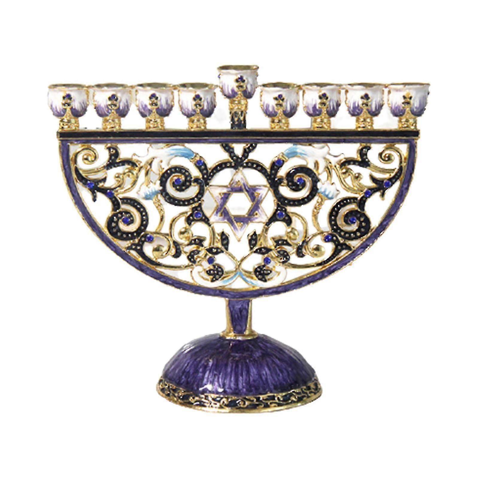 Hand Painted Menorah Candelabrum