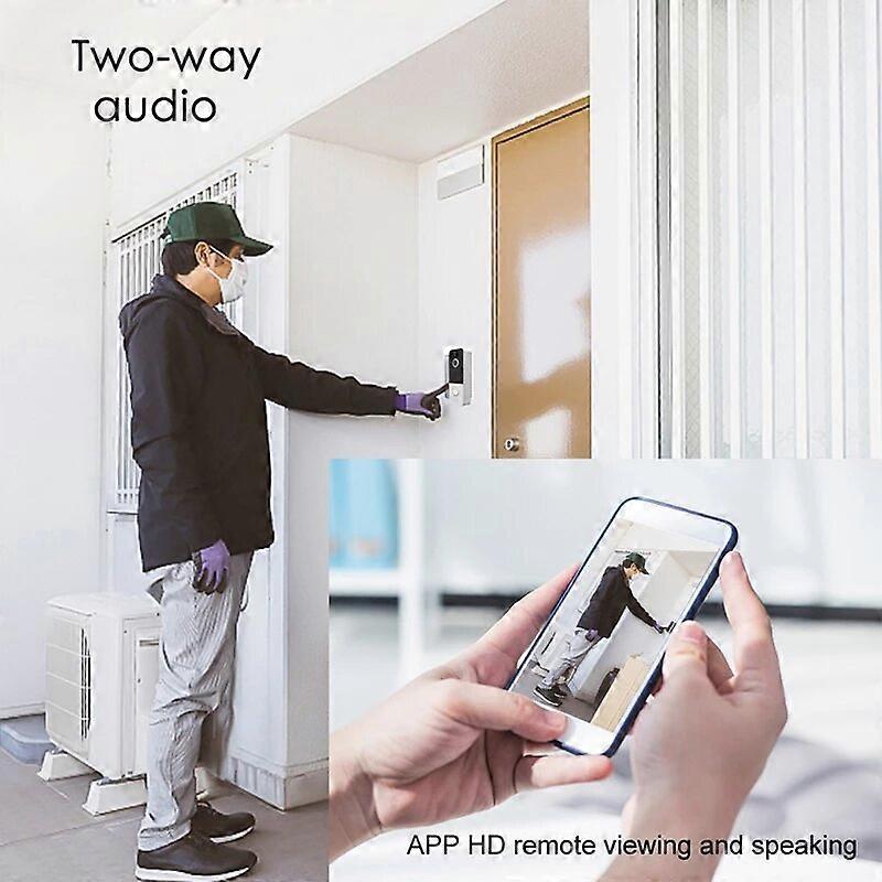 1080P Wifi Smart Video Doorbell Camera With Night Vision, Pir Motion Detection, Ip67 Waterproof, Wireless Intercom