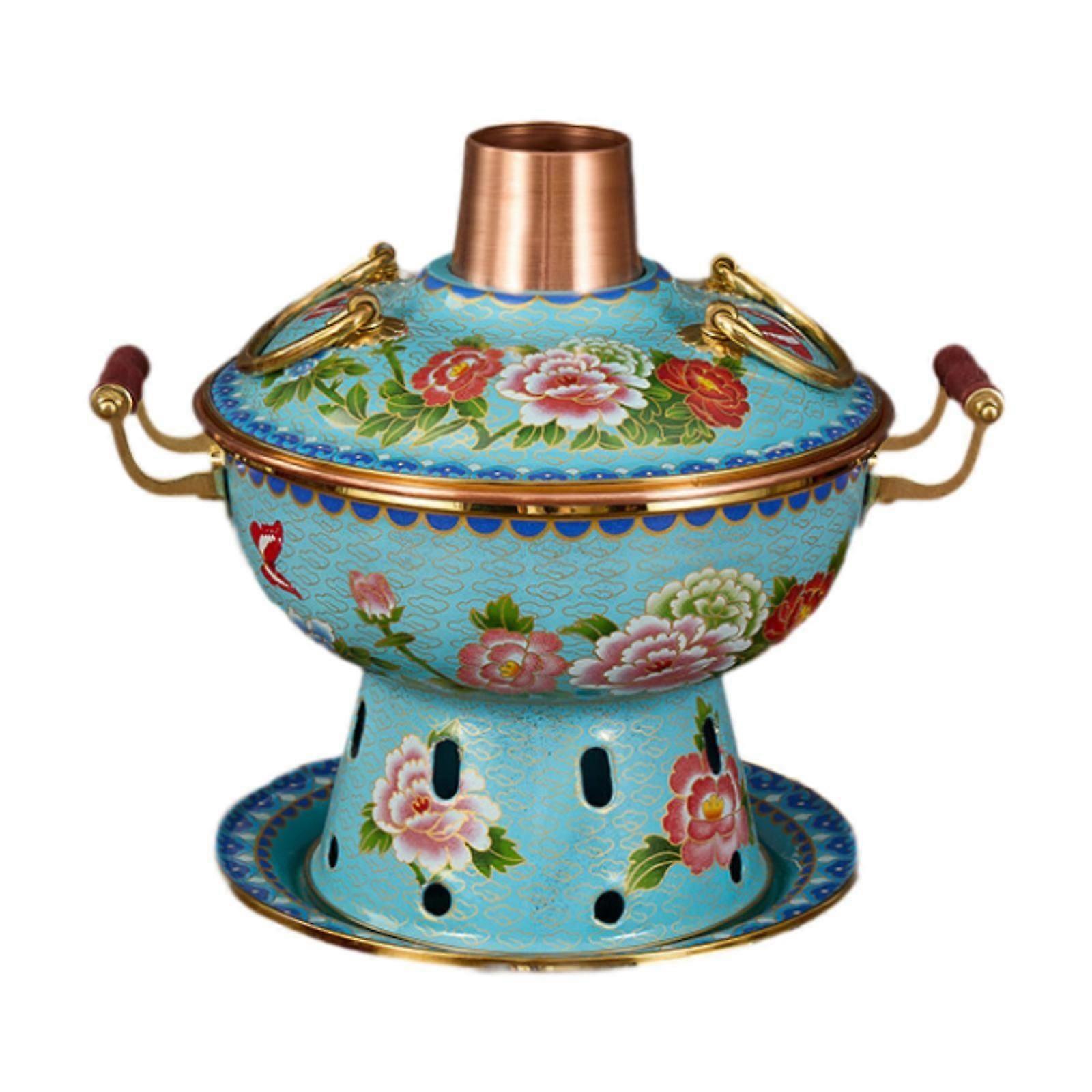 Shabu Shabu Hotpot Robusto Cloisonne Hot Pot per feste domestiche Ristorante Blu