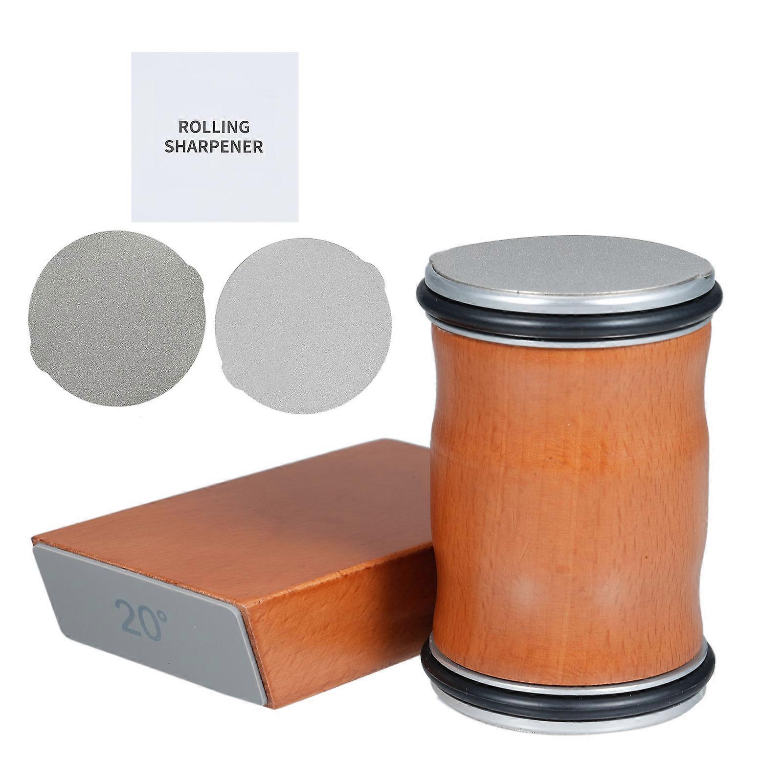 Rolling Knife Sharpener Tool Roller Knife Sharpener Kit with 15 & 20 Degree Magnetic Base Rolling Knife Sharpening with 4 Sanding Blocks