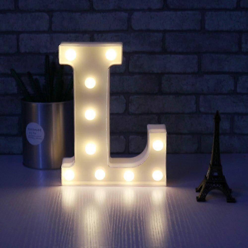 LED Light Up Letter Shaped (Letter L) of Alphabet Letters with Wireless Timer and Dimmable Remote Control for Birthday, Party, Wedding, Holiday, Home,