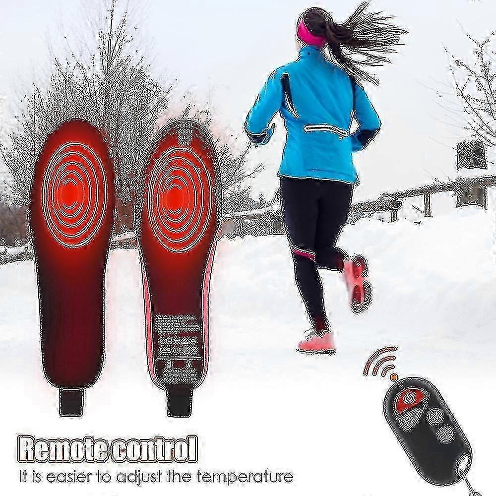 Rechargeable Heated Insoles, Precise Temp Control Foot Warmer With Remote, (size 8-11) Ultra Light Electric Heat Insoles