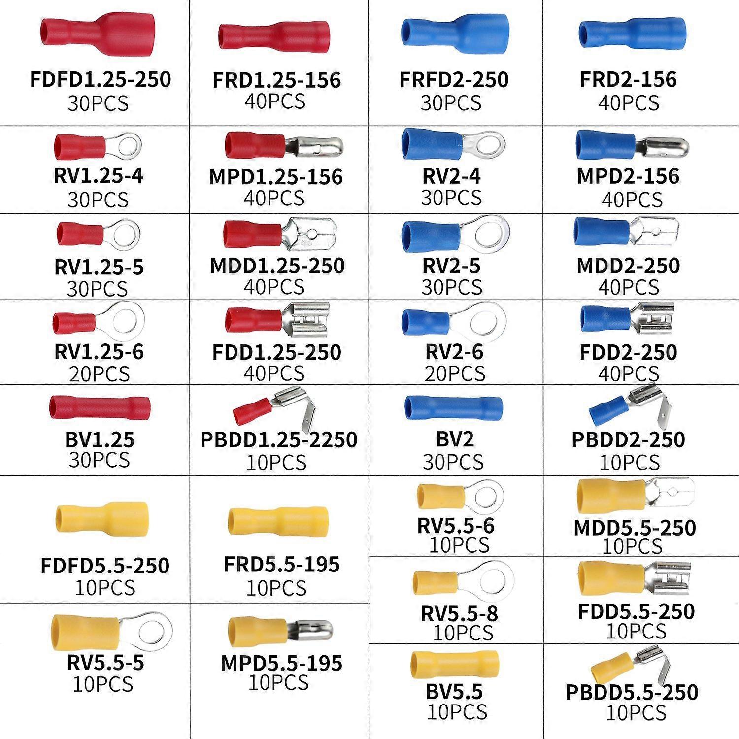 Crimping Tool for Heat Shrink Connectors with 720pcs Heat Shrink Butt Connectors Ring Fork Spade But