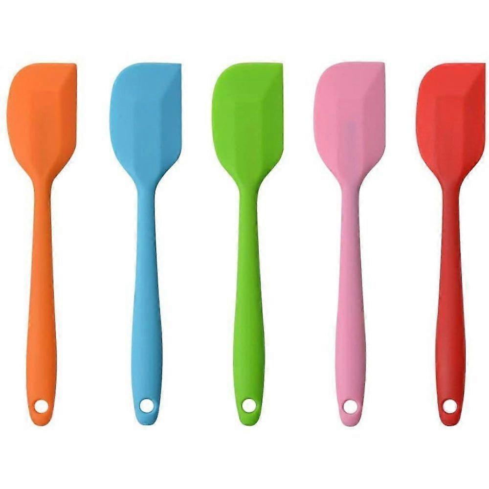 Dough scraper set, heat-resistant up to 500°F, silicone spatula with metal core, ideal for cooking and baking, pack of 5