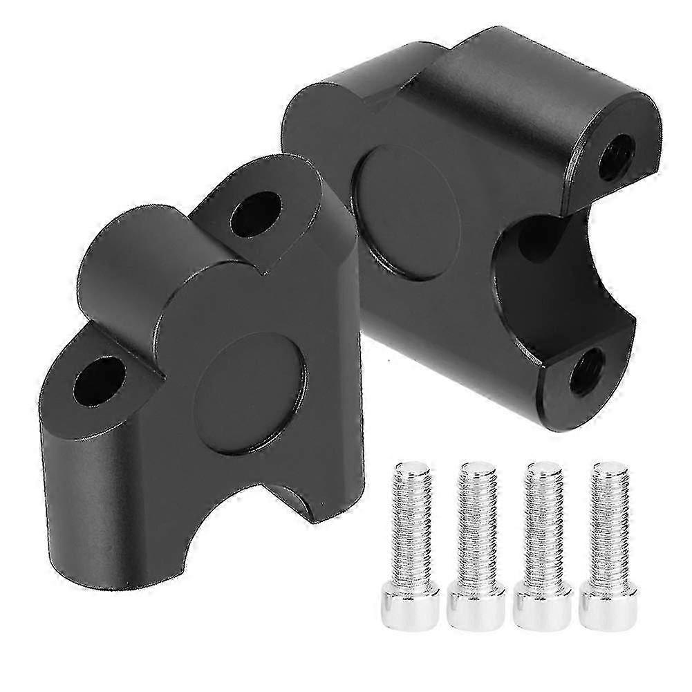2pcs 22mm Black Universal Motorcycle Handlebar Riser Clamp & Mount Adapter