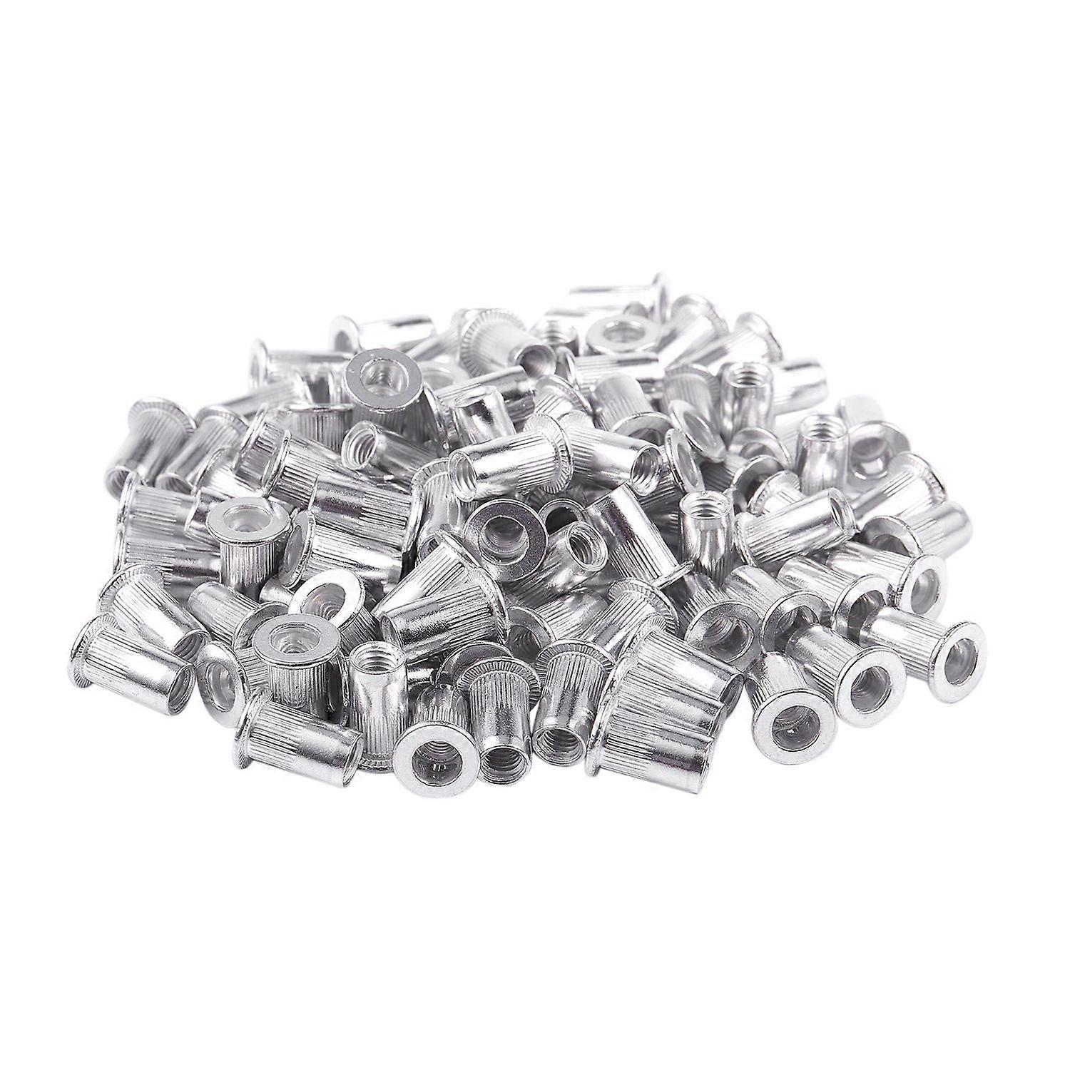M5 Aluminium Threaded Rivnuts Flat Head Rivet Nuts 100pcs