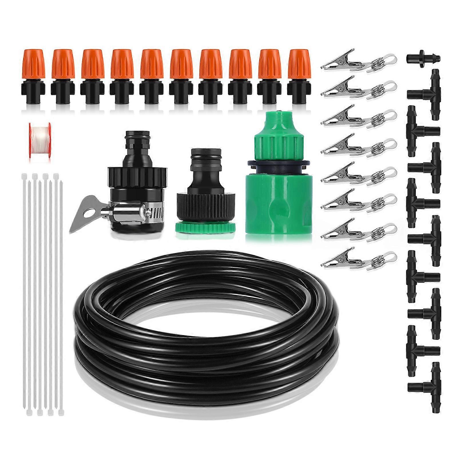 8m Garden Irrigation System Single Outlet Atomizing Kit for Greenhouse Flower Bed