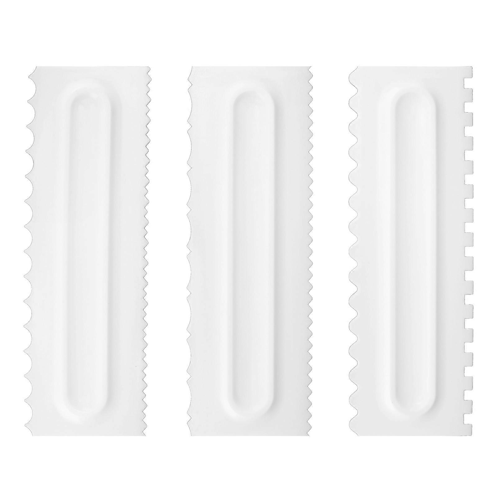 3Pcs/Set Cream Scraper Plastic Scraper Fondant Cake Modeling Tool for Dessert Decoration