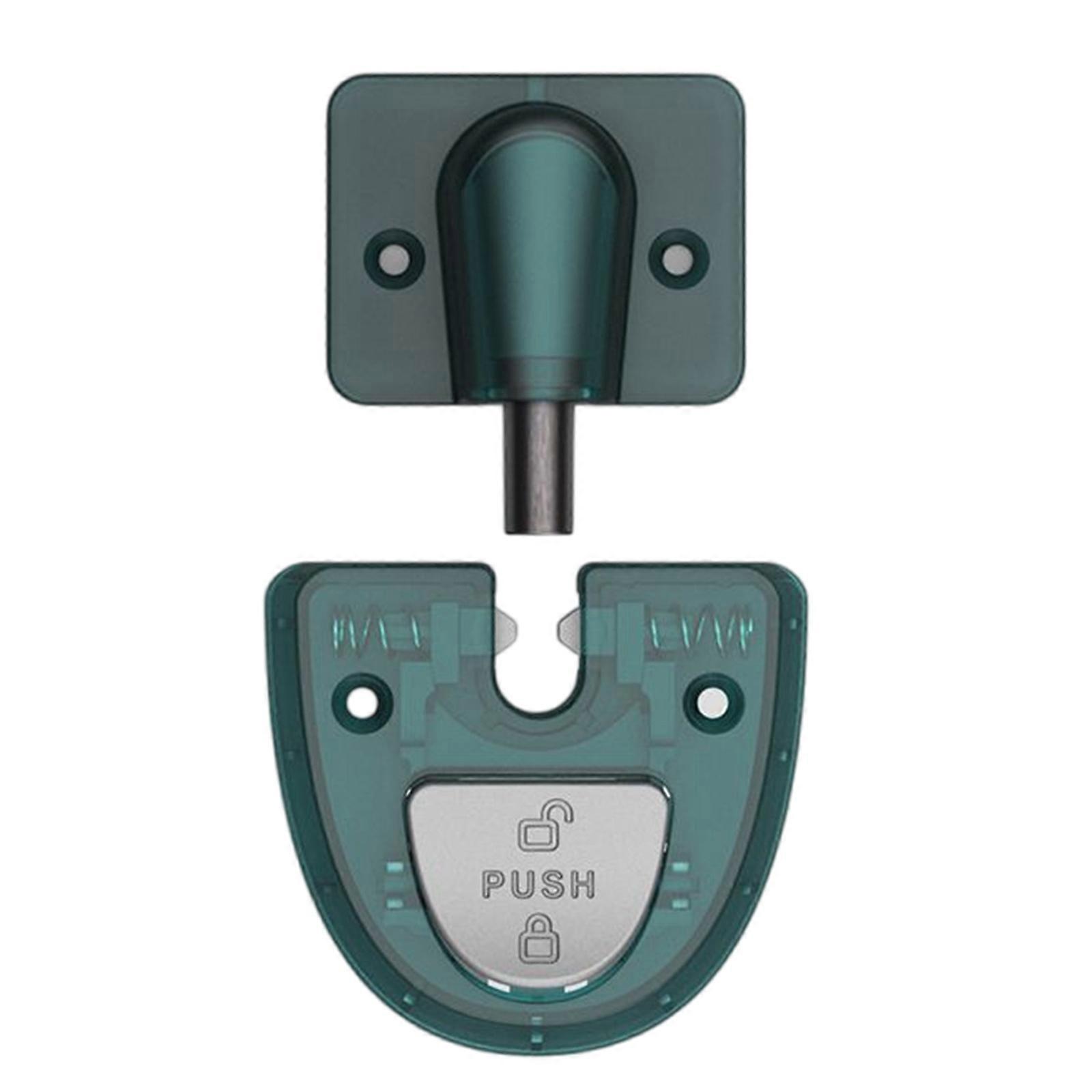 Without Punch Mechanical Quiet Door Stop Portable Sturdy Magnetic Catching for Floor Use with Adhesive Pad and Screws Ink green