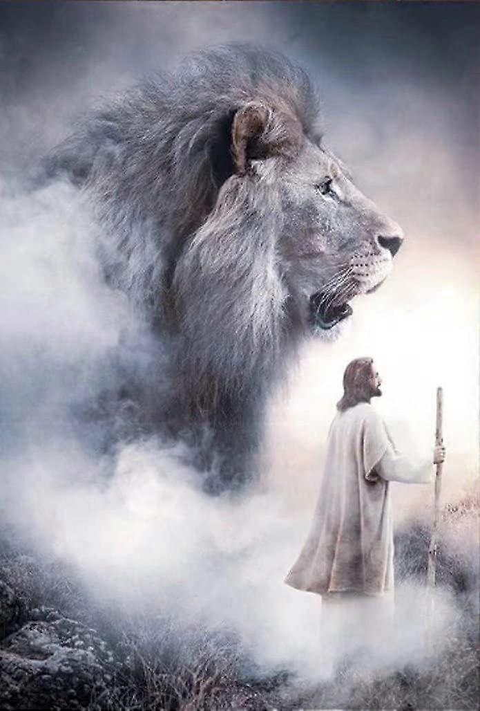 Jesus & Lion Christian Jigsaw Puzzles 1000/500/300 Pieces for Adults Educational Game Toys,Difficult and Challenge Large Puzzle Game Artwork for Adult