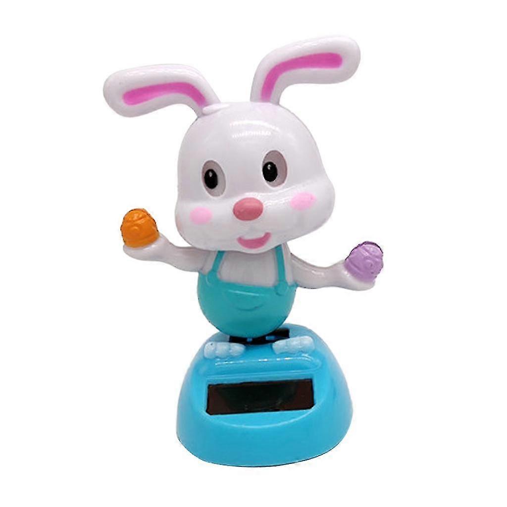 Solar-Powered Hand-Woven Animal Swing Car Toy for Decorative Rabbit