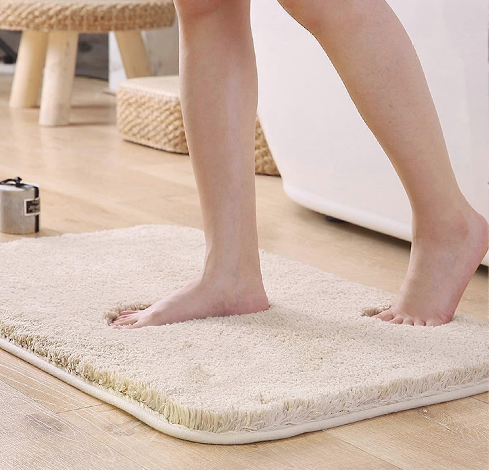 Super Absorbent Non-Slip Soft Thick Plush Bath Rug For Bathroom Shower Non-Slip Backing Machine Washable Bath Mat