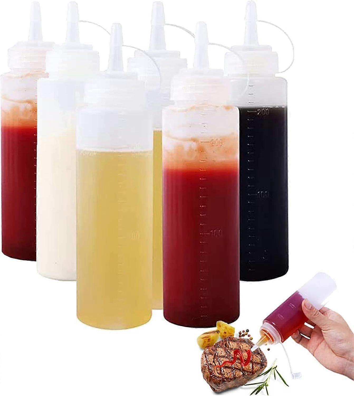 Plastic Condiment Bottle - Clear Sauce Bottles with Twist Cap 240ML