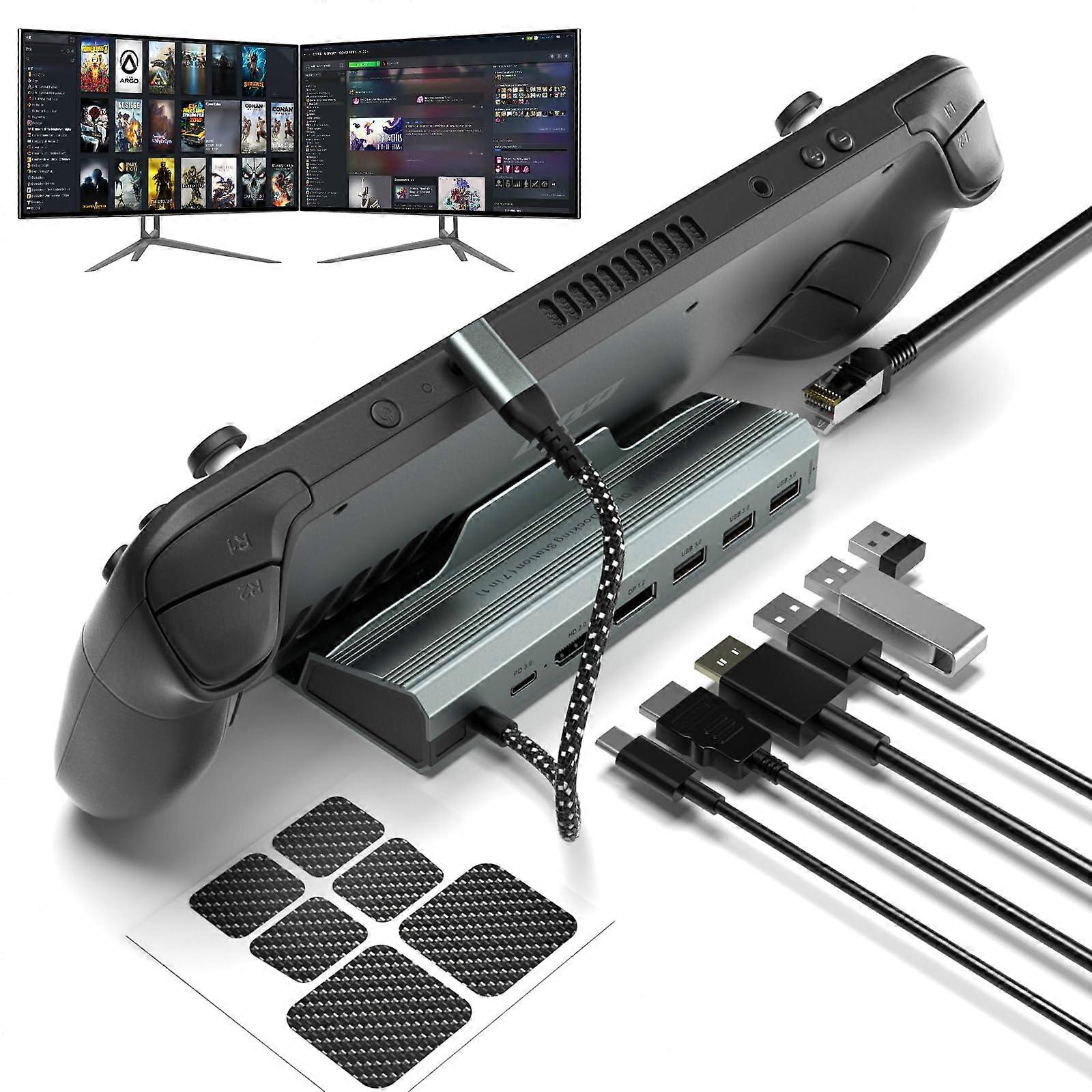 Docking Station for Steam Deck ROG and Ally Gaming Devices - USB-C Hub, HDMI Output, Fast Charging, Portable Design