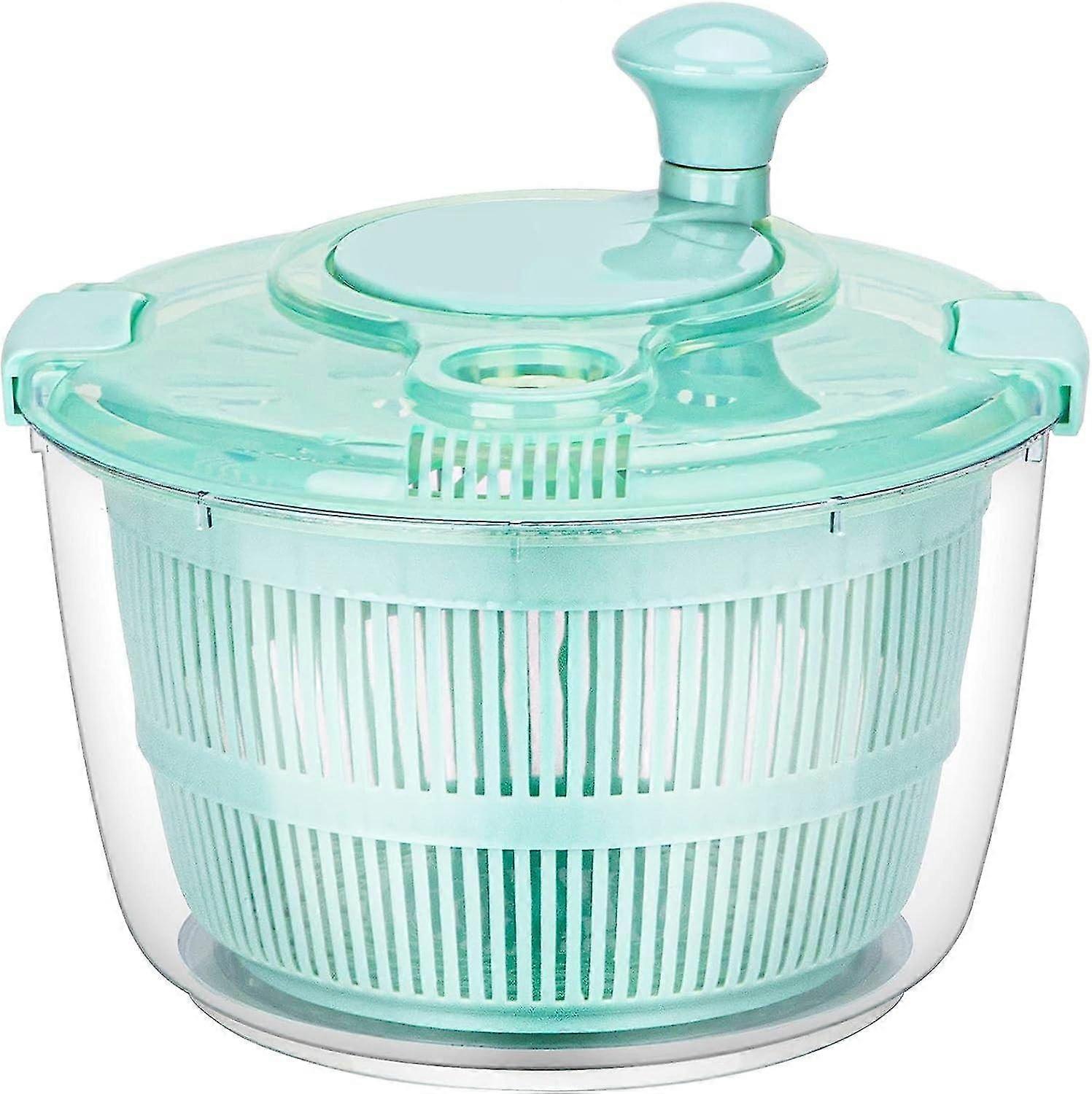 Premium Salad Spinner with Non-Slip Base, Safety Lock, and Drain System - Efficient Fruit & Vegetable Washer