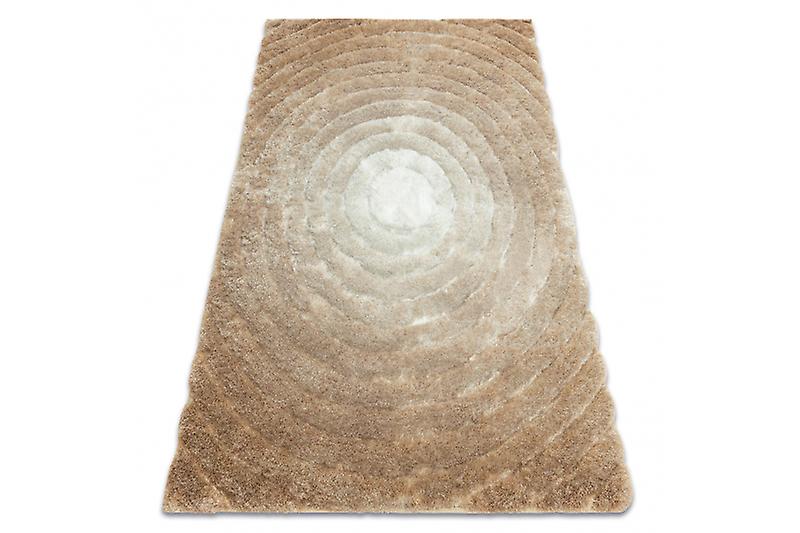 Modern shaggy carpet FLIM 008-B1 Circles - structural beige