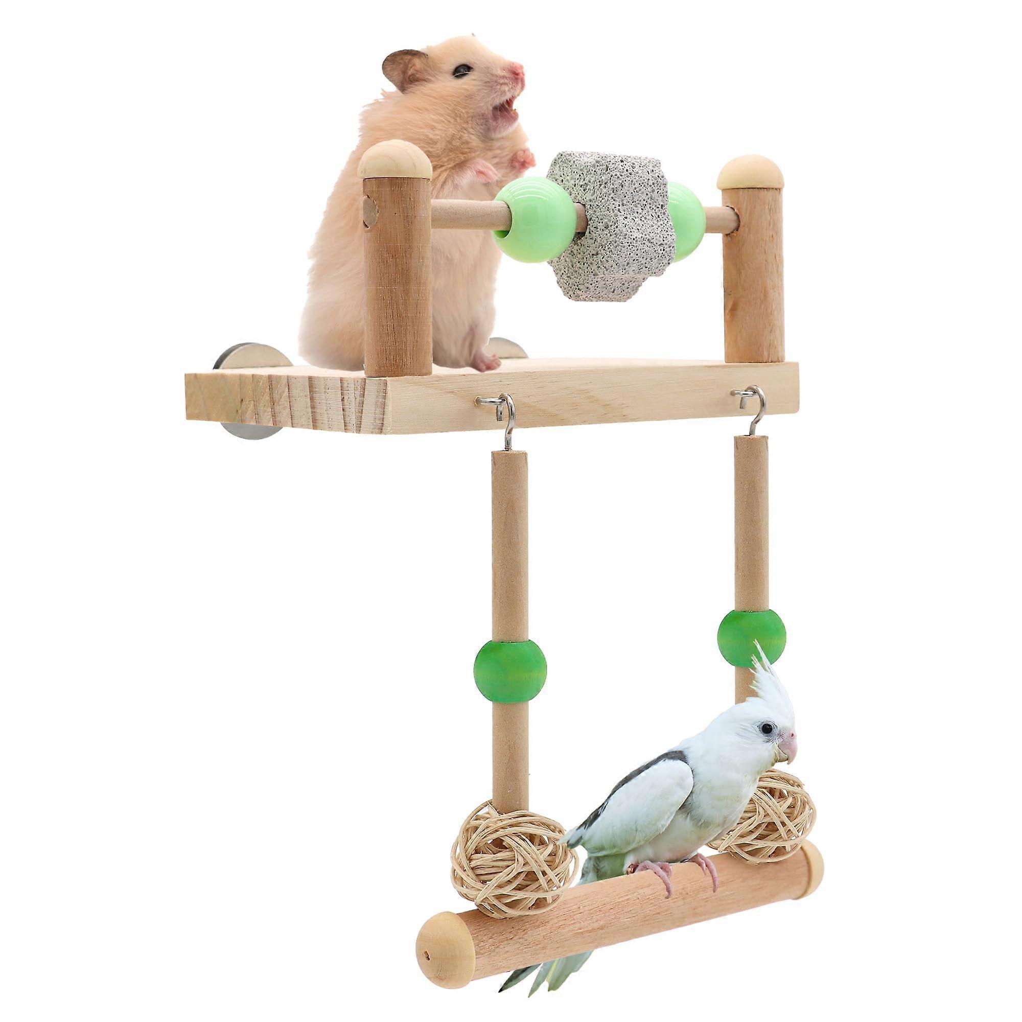 Bird Swing Bird Tunnels Platform Gaga Stone Chewing Stone Standing Wooden Hanging Parrot Swings toys