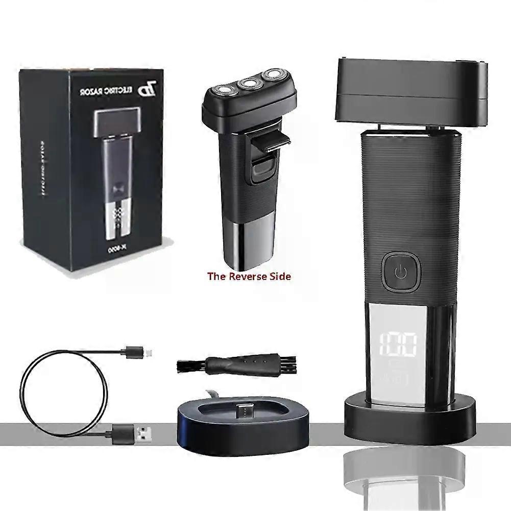Beard Stubble Razor Shaving Machine Intelligent Chargeable Electric Razor Men Wet or Dry Shaving for Men Design 3 Heads Straight