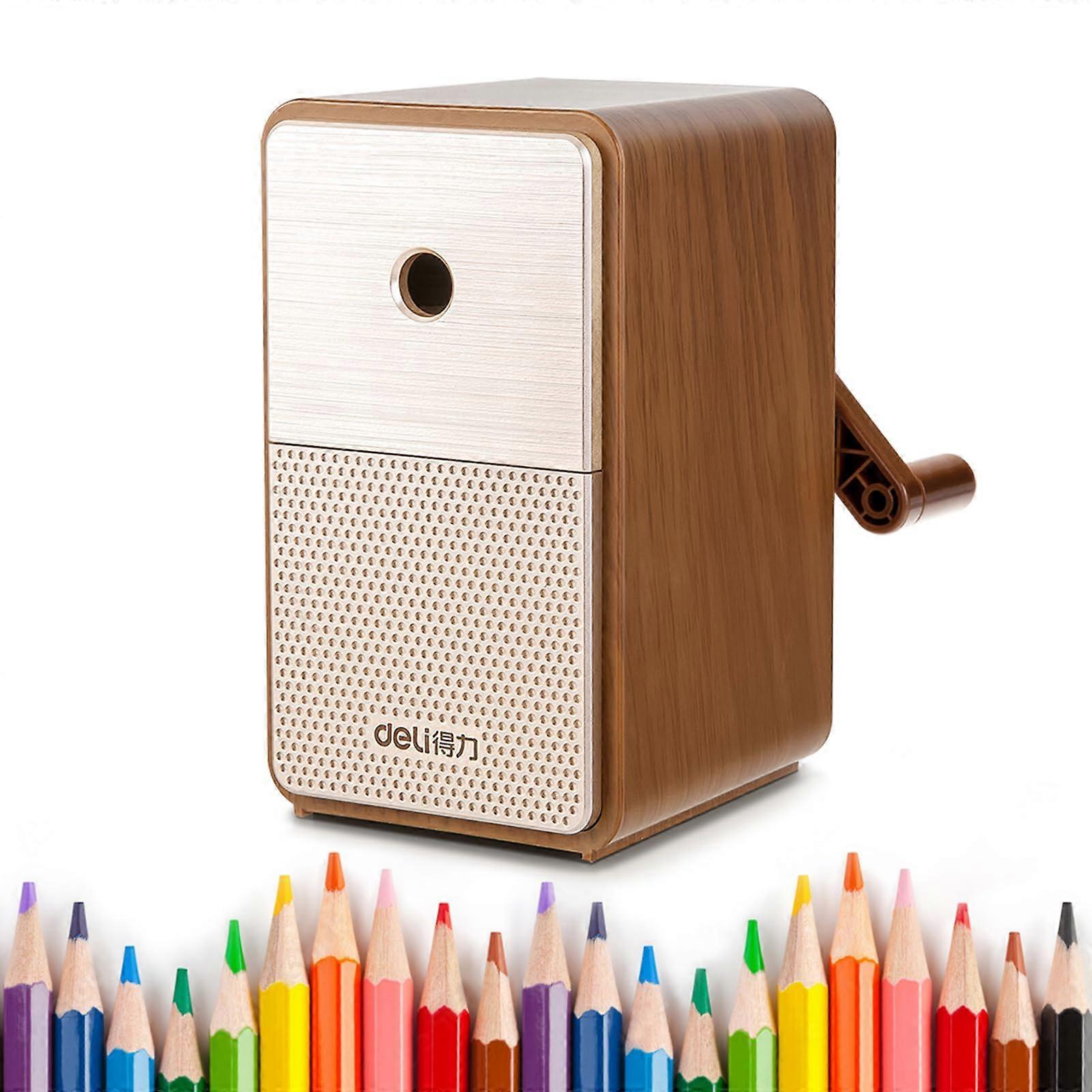 Manual Pencil Pencil Adjustable Tip Color Pencil Automatic Hand Crank Sharpener Brown For Classroom Home Office Children
