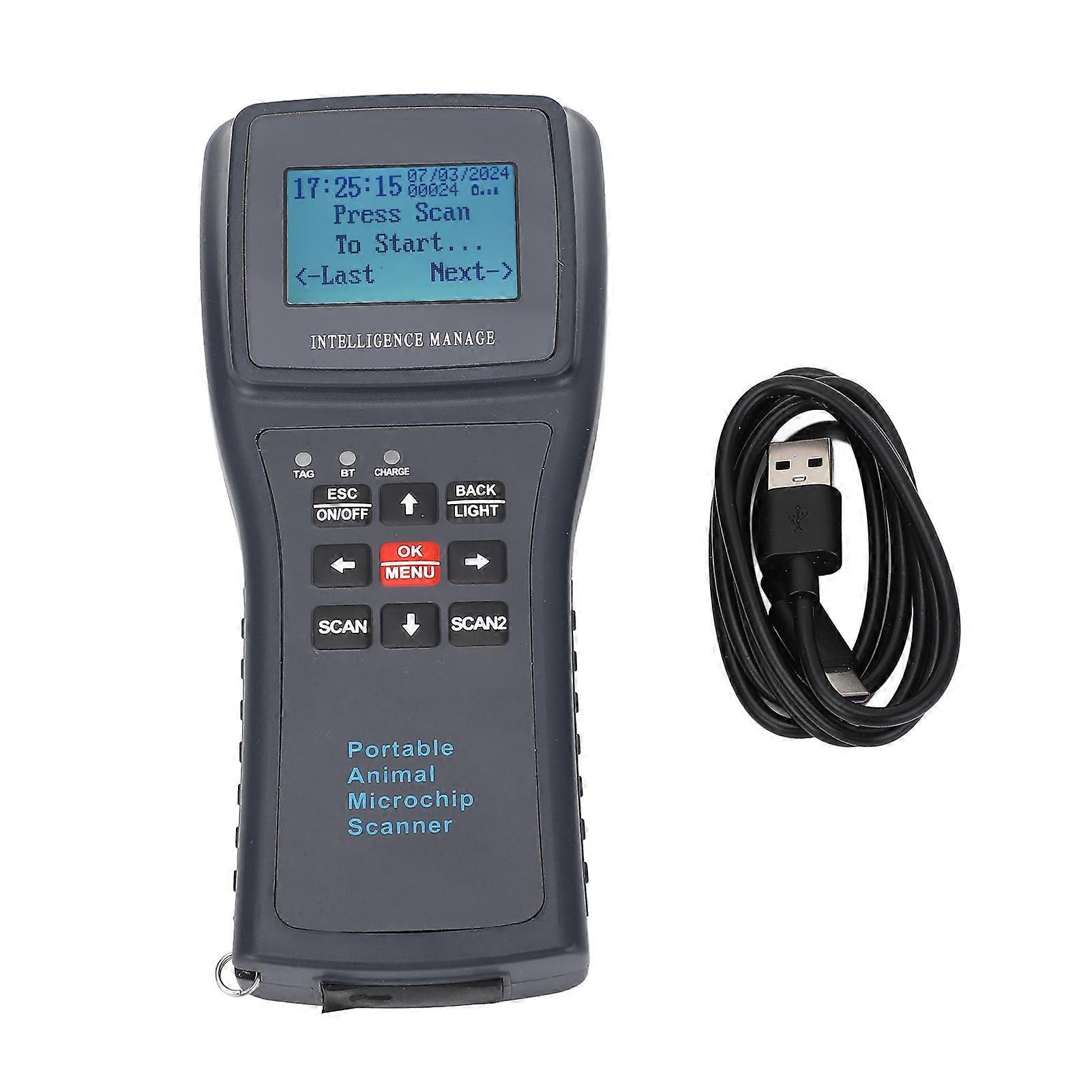 Pet Scanner Handheld Low Frequency 60000 Records High Accuracy Microchip Reader for Animal Ear Tag