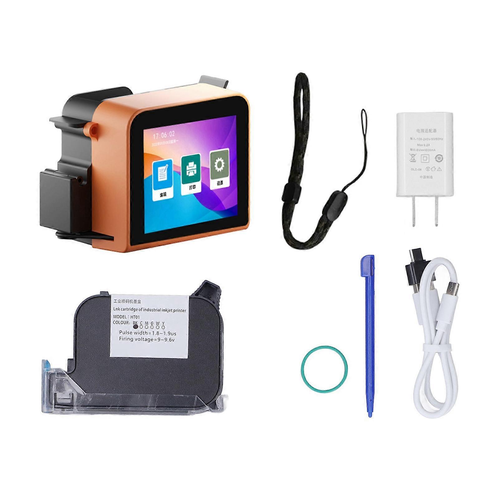 Handheld Printer LED Screen Touch Control Portable Inkjet Coder for Production Date Time QR Code Logo