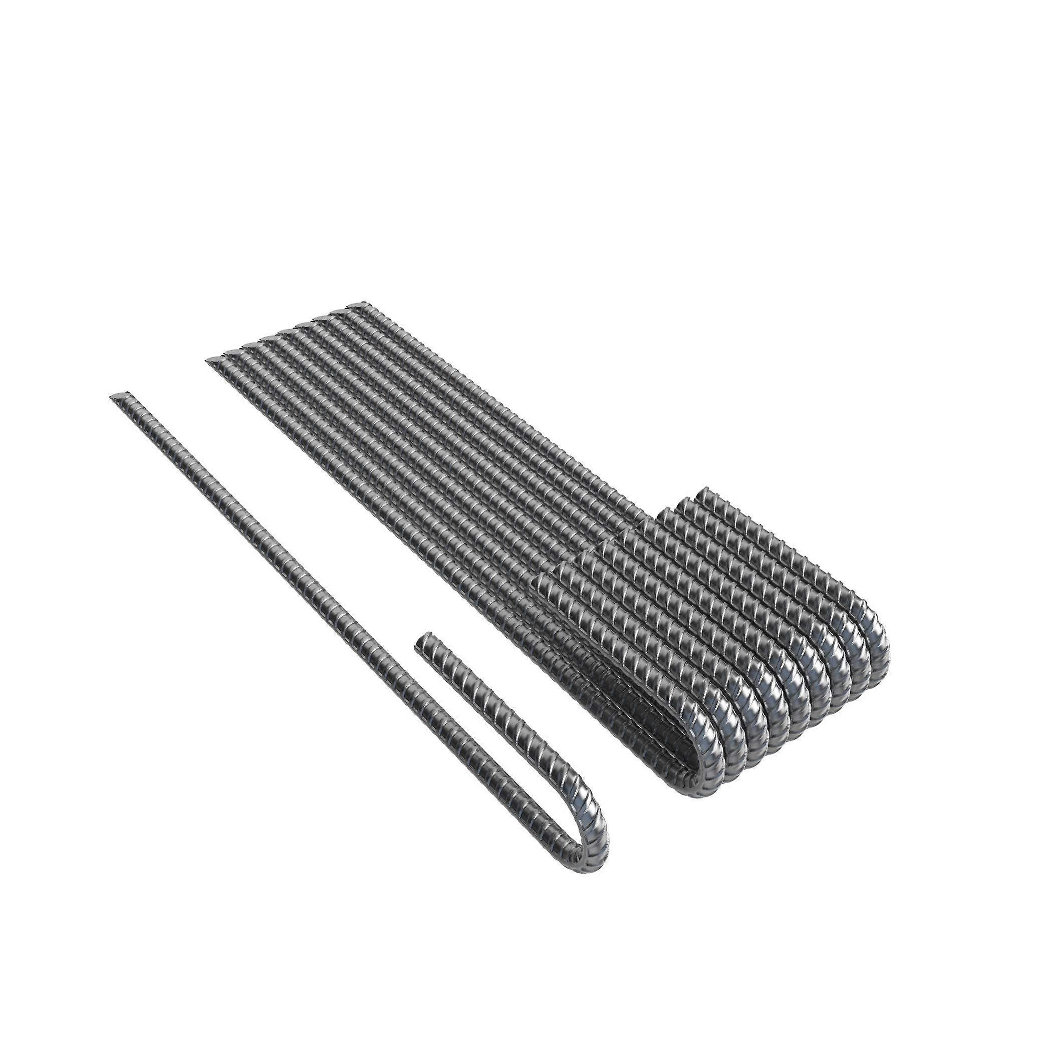 Vodaland Rebar Stakes J Hook Extra 1/4 inch Coated Steel Ground Anchors with Chisel Point End (10)