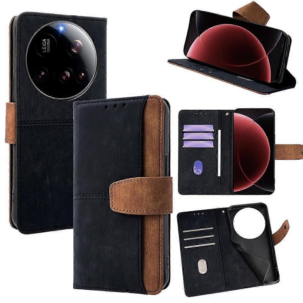 Color Stitching Skin Feel Leather RFID Blocking Phone Case