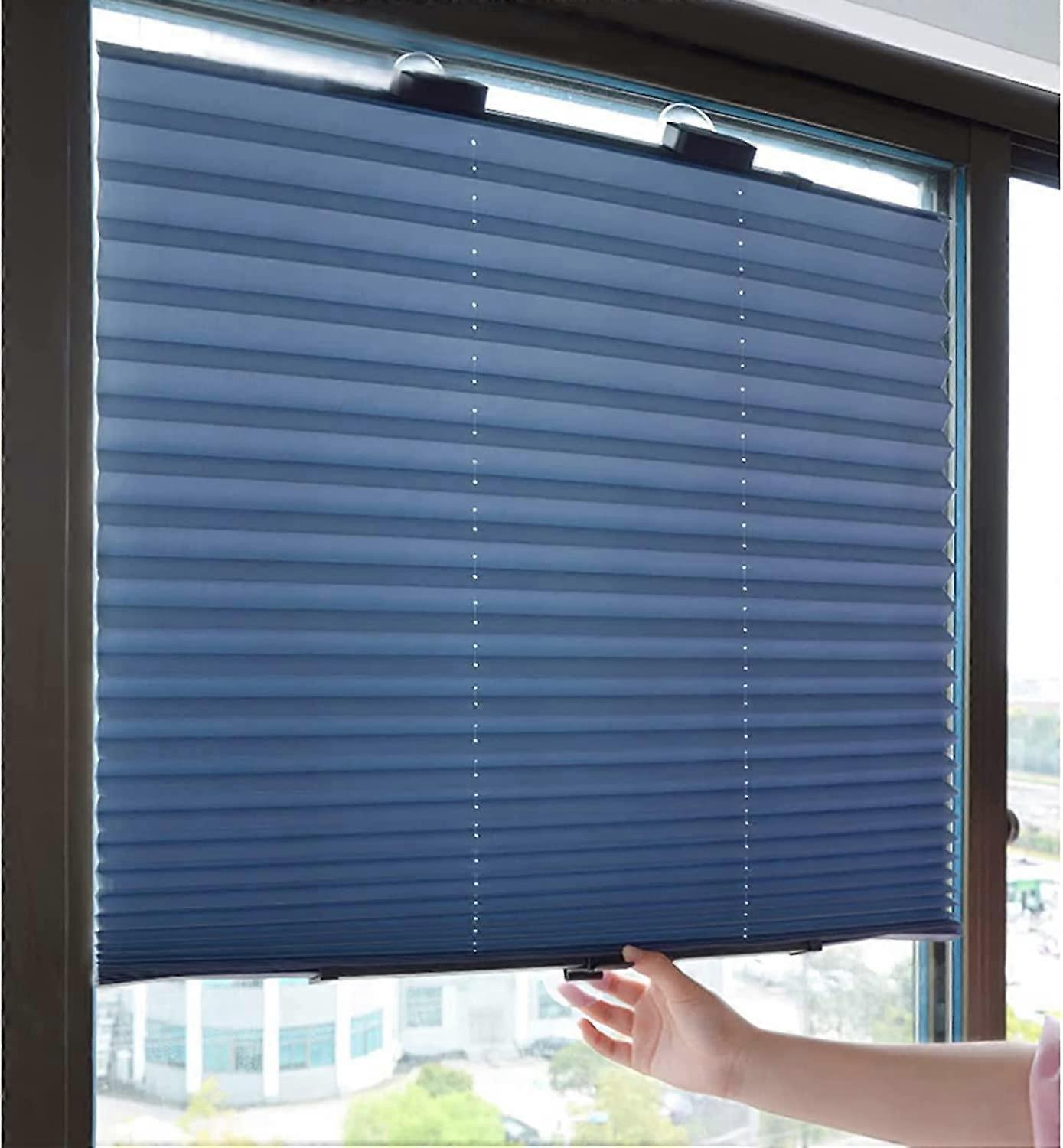 Opaque Folding Roller Blind, Blackout Pleated Blind with Suction Cups, Adjustable Size, Easy Installation, Home and Office Window Covering