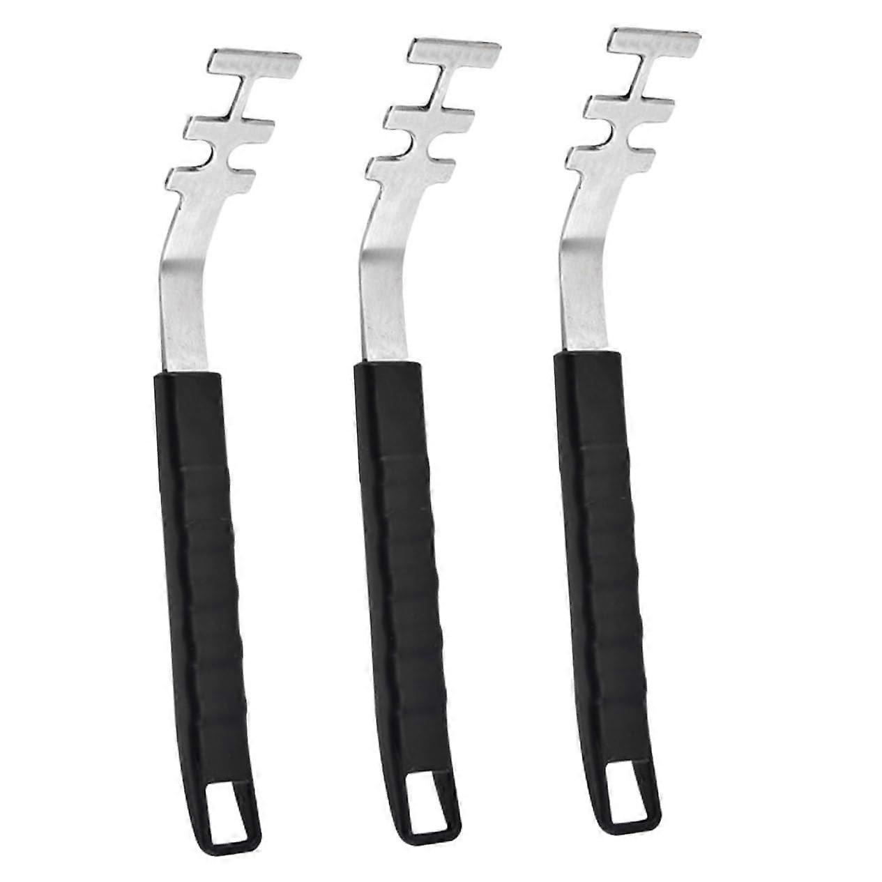 Grill Grate Lifter Grier 3pc Stainless Steel Clamp Rails for Safe Barbecue Grilling and Cooking 24 Inch Size