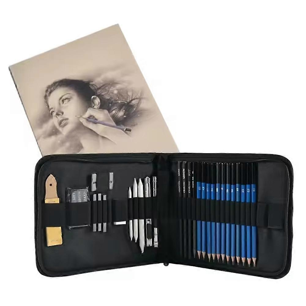 35Pcs Set Professional Sketching Pencil Drawing Tool Sketchbook Kit for Students Artists