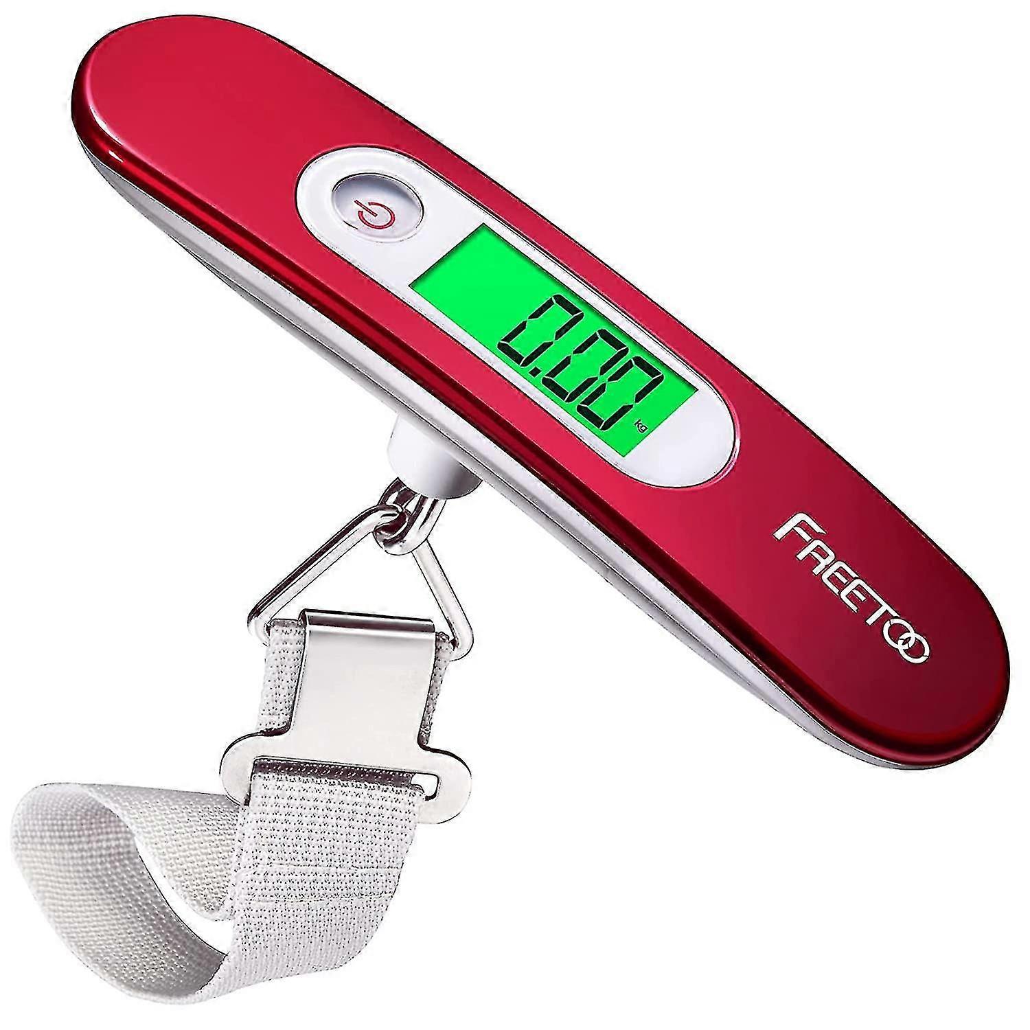 Freetoo Luggage Scale Portable Digital Weight Scale For Travel Suitcase Weigher With Tare Function 110 Lb/ 50kg Capacity Red