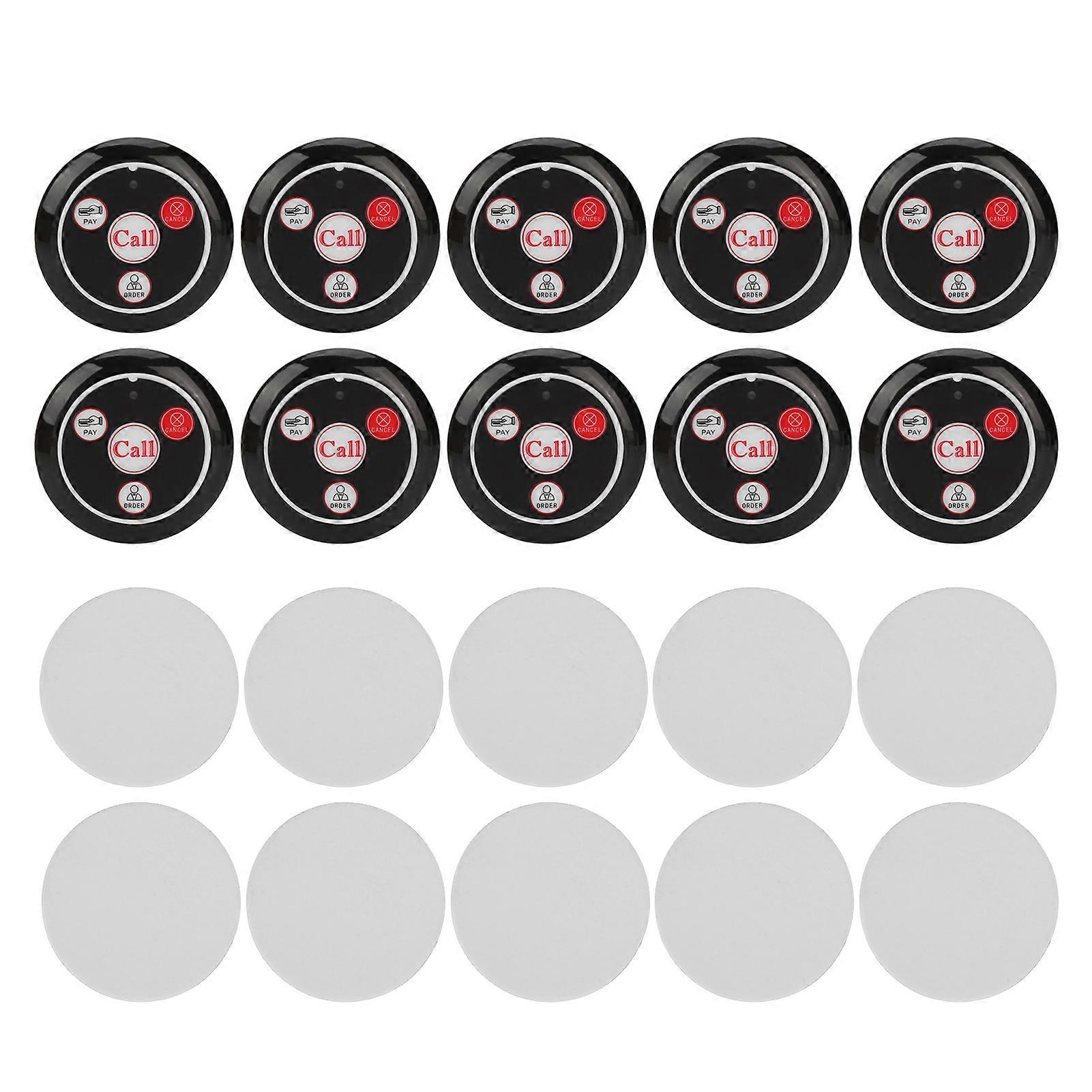 10pcs Pager Button RF Wireless Waterproof Restaurant Call Buttons with ABS Shell for 433.92MHz Host Display