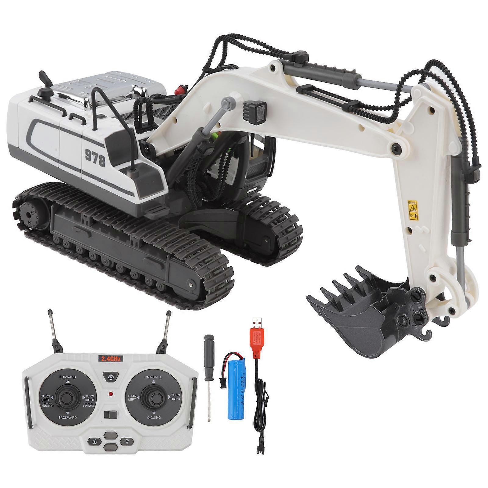 RC 1/20 Scale 11 Channels 2.4G MHz Plastic Alloy Remote Control Excavator Construction Vehicles Toy for Boy