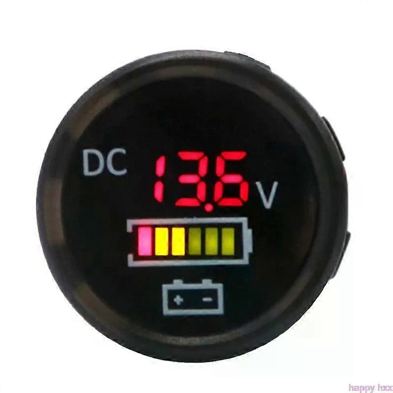 New DC 12V/24V Car Boat Voltmeter Battery Monitor IP67 Waterproof LED Voltage Gauge