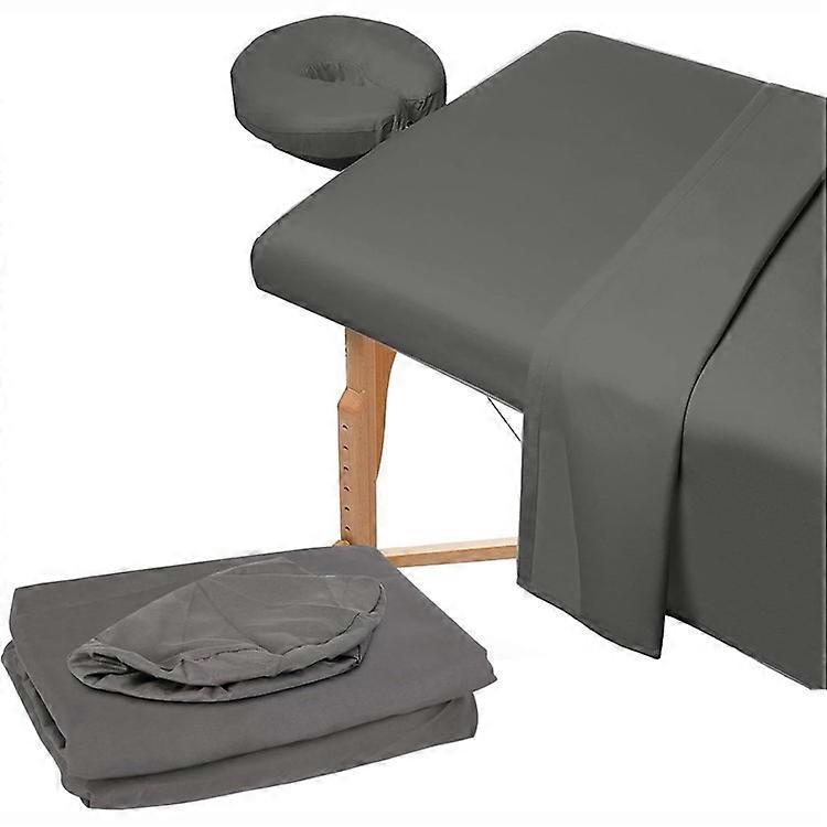 3Pcs / Set Soft Microfibre Massage Table Sheet Fitted Sheet Face Rest Cover for Spa Beauty