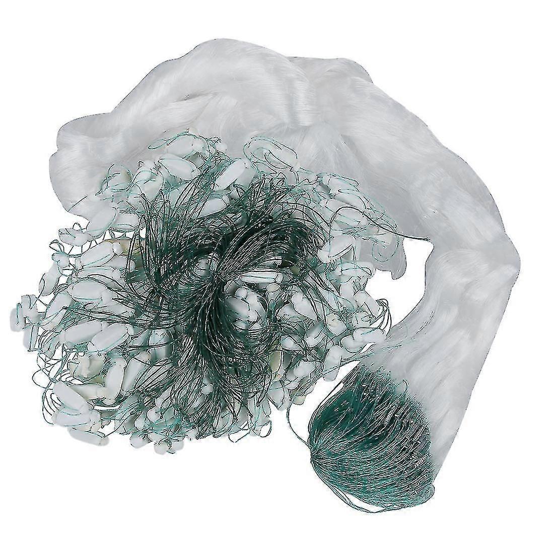 25m Clear White Green Monofilament Fishing Fish Net W Float