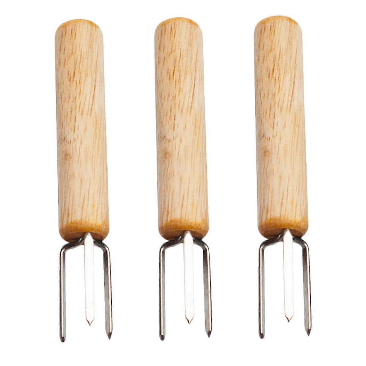 Fruit Forks Three-Piece Stainless Steel Set for Corn on the Cob and Kitchen Utensils Home Tableware