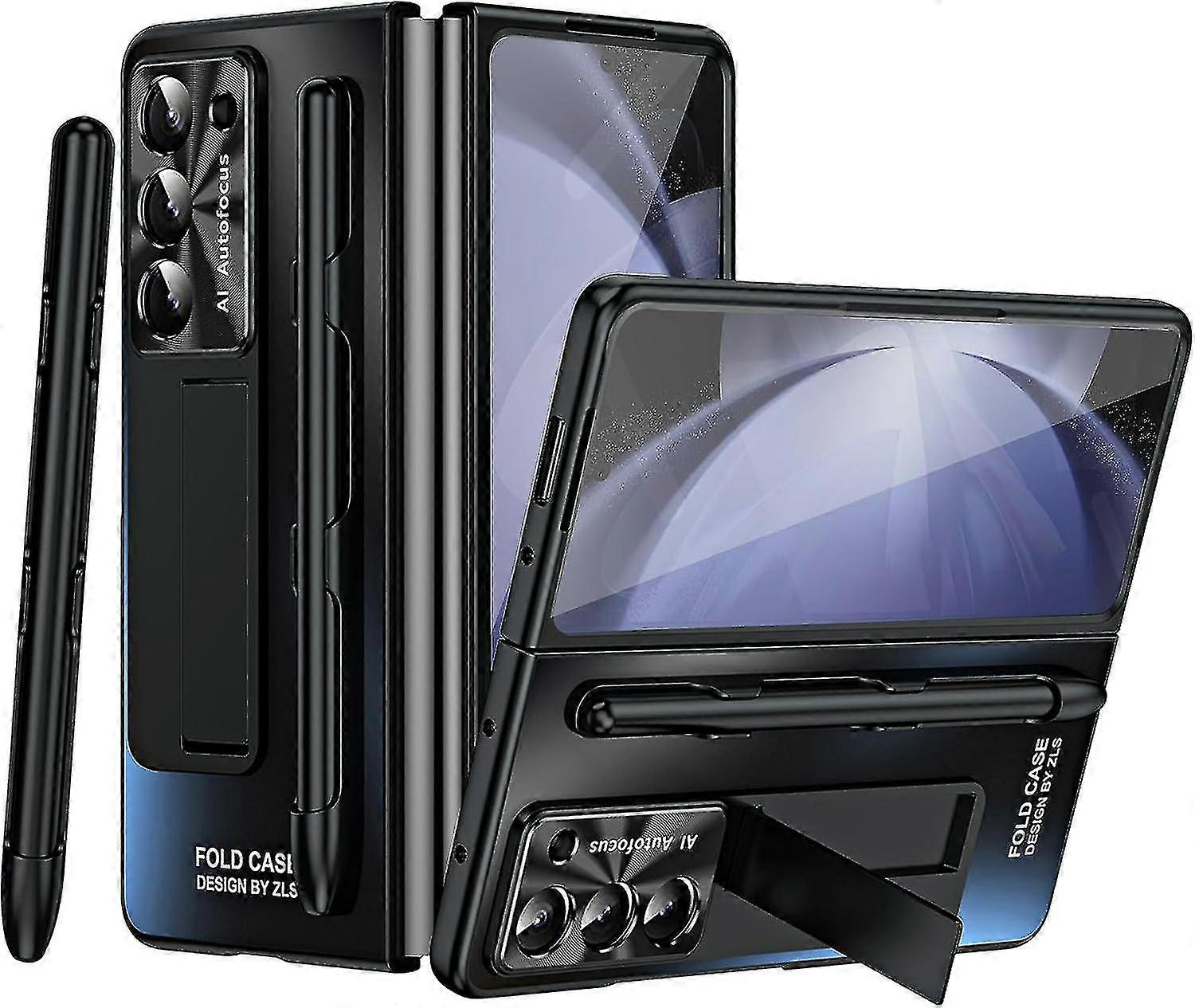 Galaxy Z Fold 5 Case with S Pen Stand Front Screen Guard and Durable PC Shell