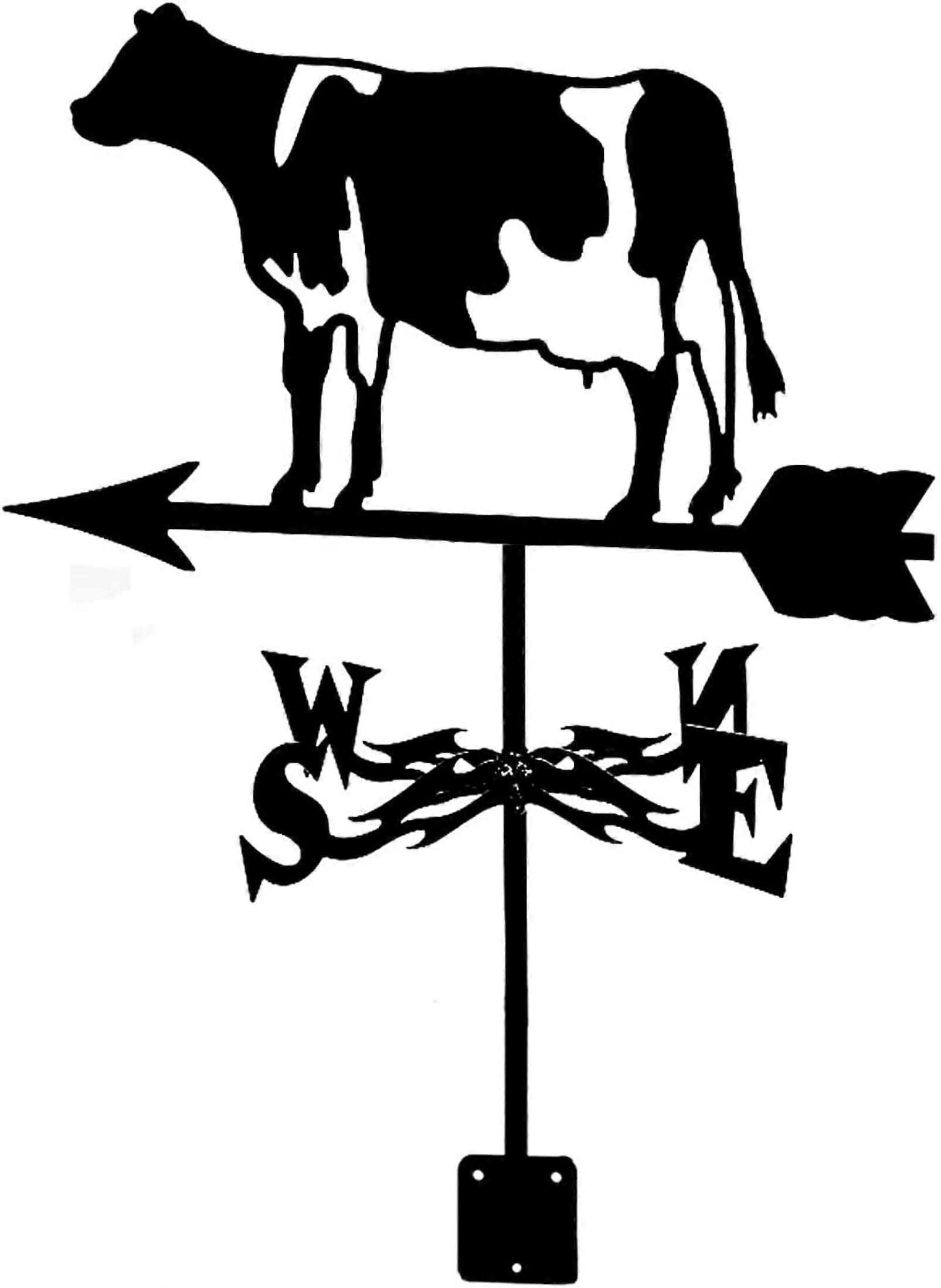 Weather vane stainless steel Wind vane Cattle Animal Wind direction indicator Retro Farm scene Garden pole Weather vane Measuring tools (B)