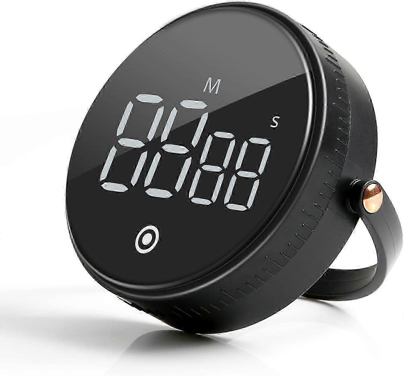 1pcs kitchen timer, digital magnetic timer with lcd display and 3 adjustable volume, 360 rotation p