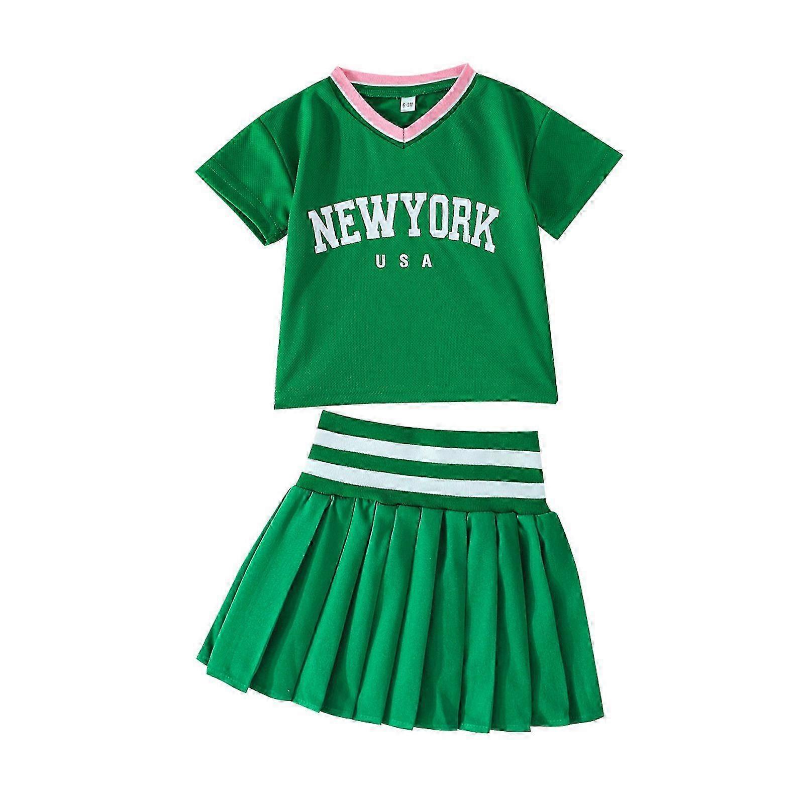 2025 Enfants Filles Sport Ensembles Mode Casual À Manches Courtes Haut + Robe Tenues