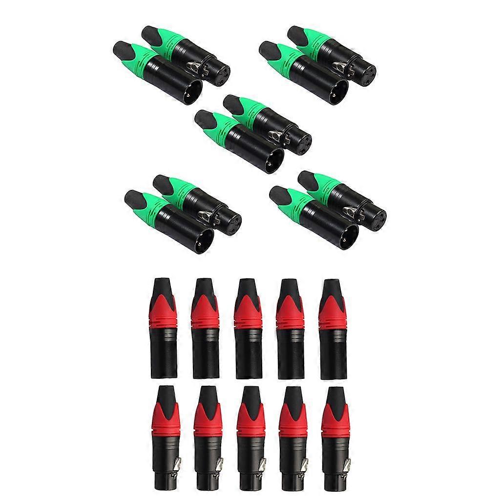 10 Paare 3-poliger XLR-Anschluss männliches und weibliches Mikrofon Mikrofon