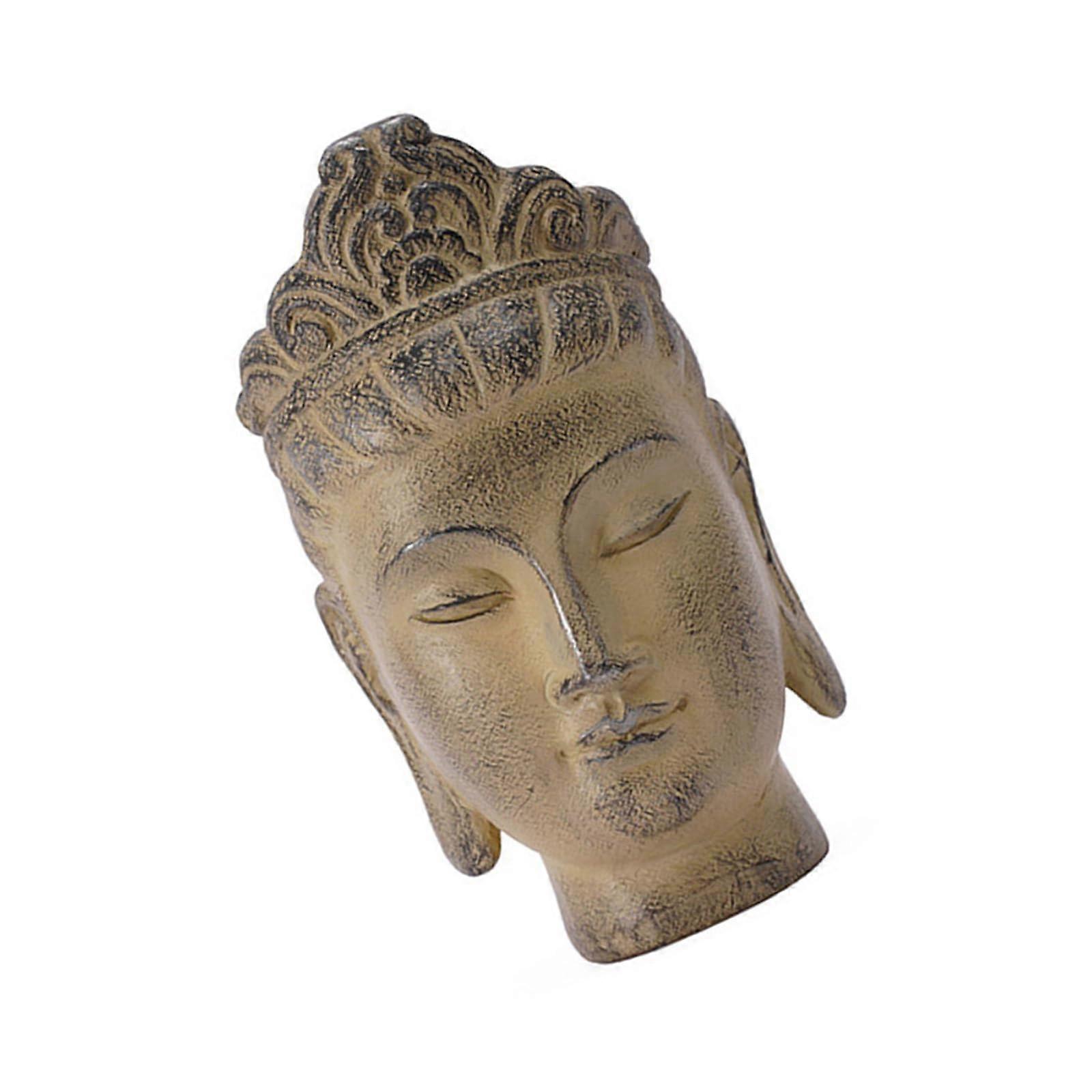 Buddha Head Statue in Peaceful Resin for Meditation, Home Decor, Buddhist Sculpture, Tabletop Ornament, Type C