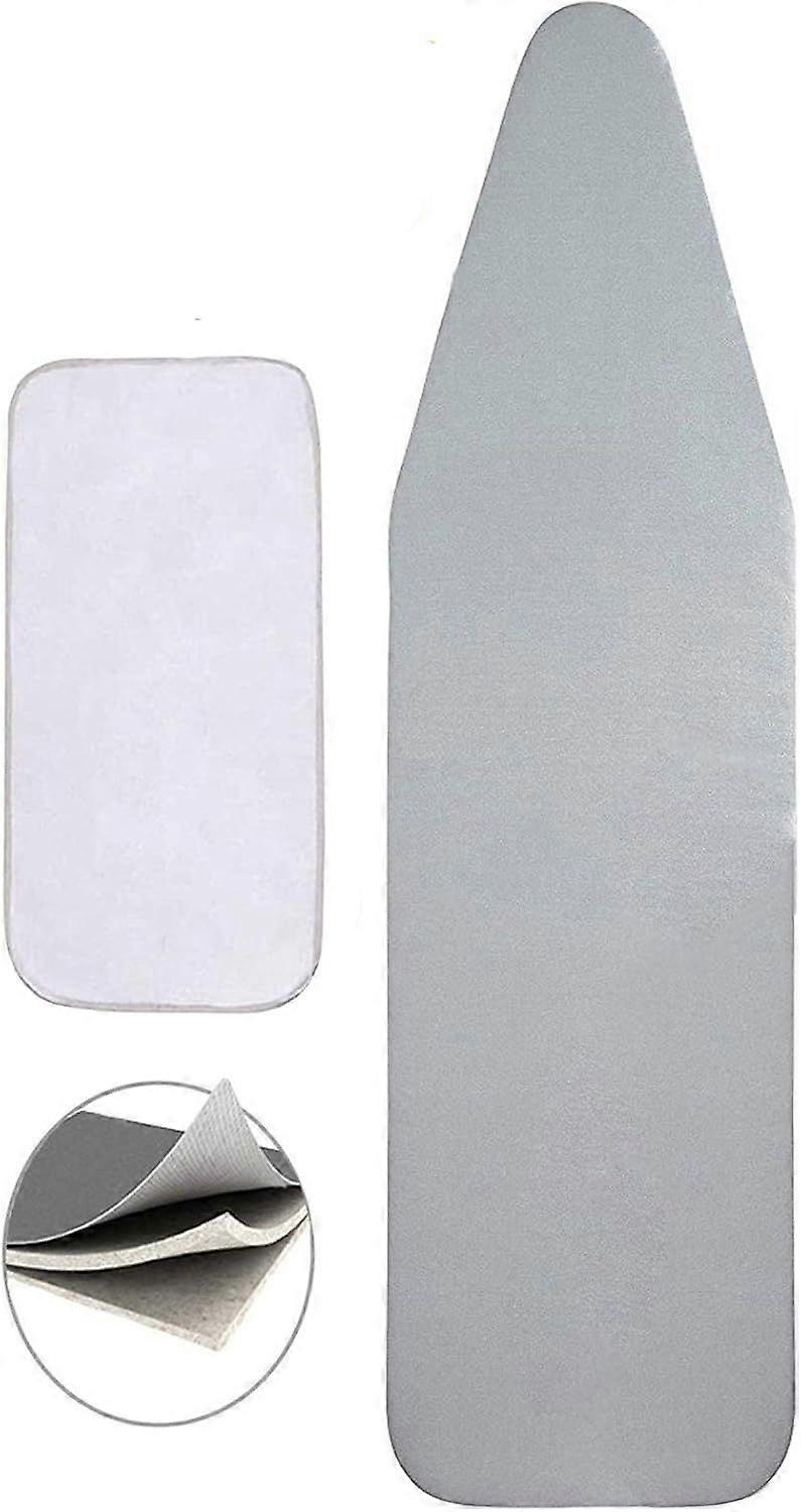 Standard Ironing Board Cover with Elastic Edge and Hook and Loop Fasteners Scorch and Stain Resistant Cotton Ironing Covers with Thick Padding