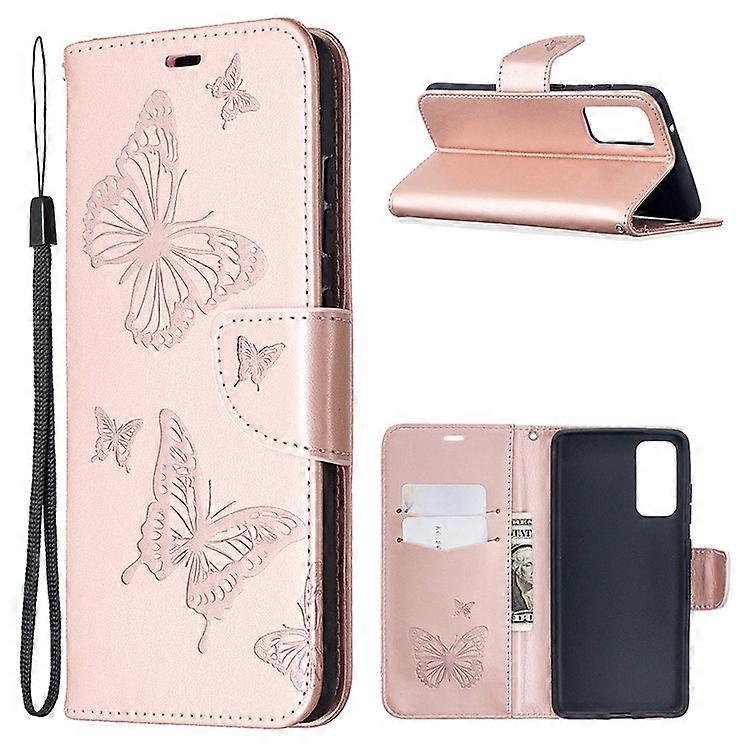 Imprint Butterflies with Wallet Leather Cover Compatible For Samsung Galaxy S20 FE/S20 Fan Edition/S20 FE 5G/S20 Fan Edition 5G/S2